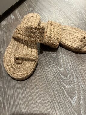Woven Rope Slide Sandals - Natural Tan